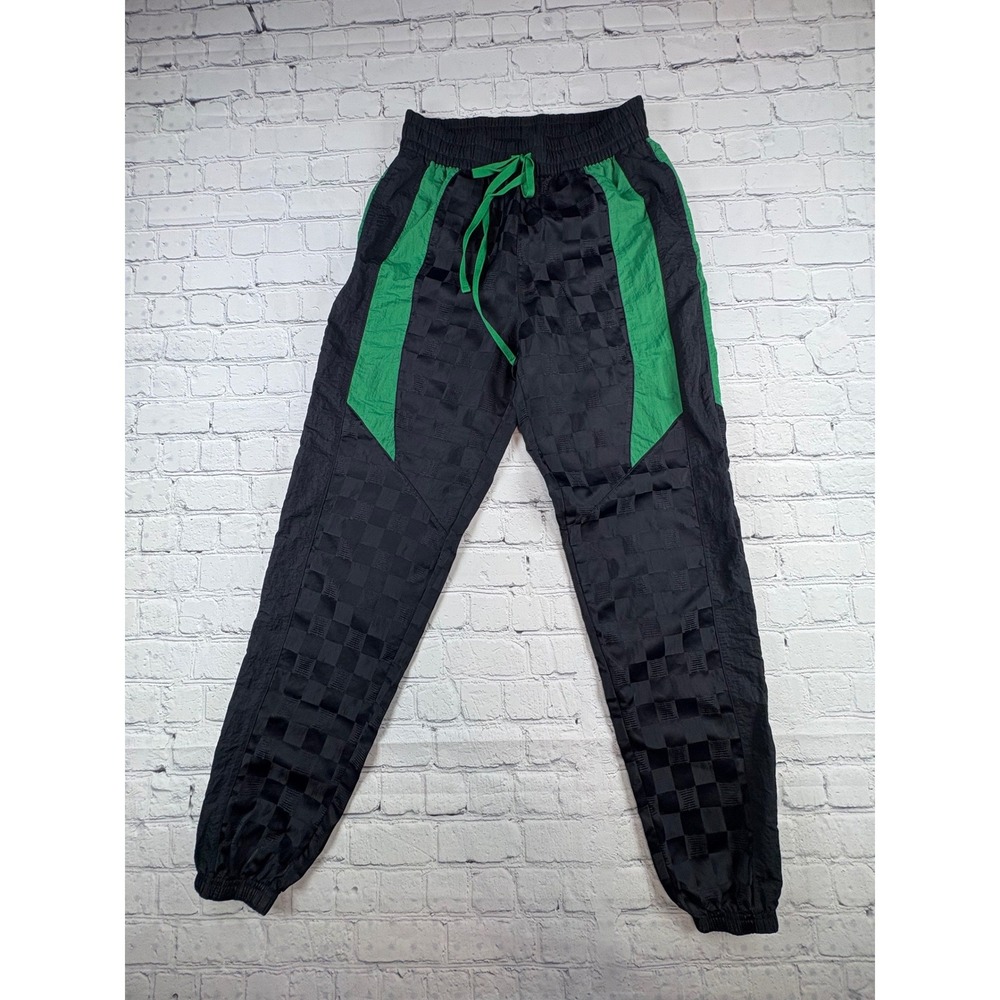 Savage X Fenty Track Pants Womens XS Black Green Good Checkered Rihanna Joggers